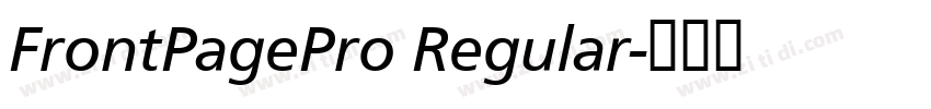 FrontPagePro Regular字体转换